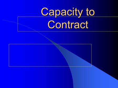 Capacity to Contract.