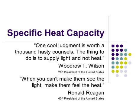 Specific Heat Capacity