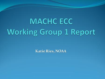 MACHC ECC Working Group 1 Report