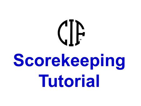 Scorekeeping Tutorial