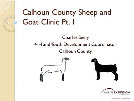 Calhoun County Sheep and Goat Clinic Pt. 1