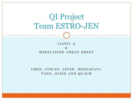 QI Project Team ESTRO-JEN