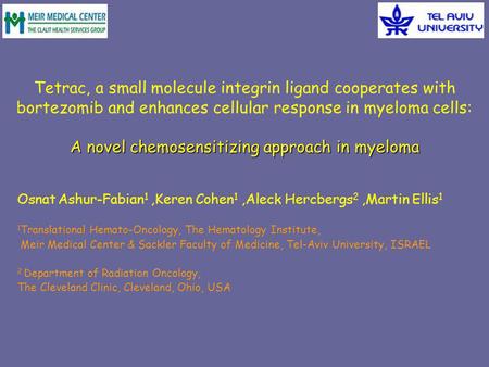 A novel chemosensitizing approach in myeloma