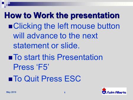 How to Work the presentation