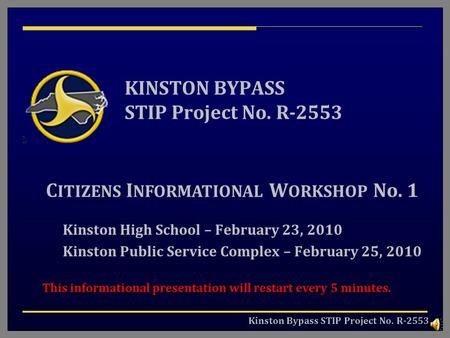 KINSTON BYPASS STIP Project No. R-2553