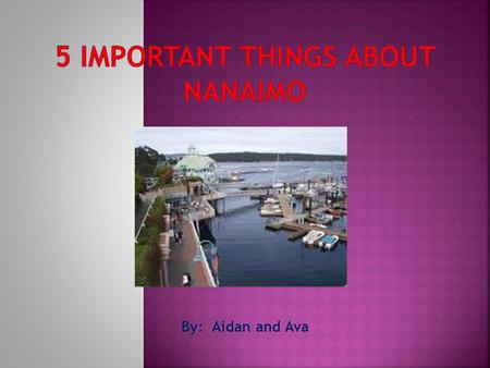 By: Aidan and Ava Everyone should visit the Bastion when they come to Nanaimo. The Bastion was built by the Hudsons Bay Company to protect the first.