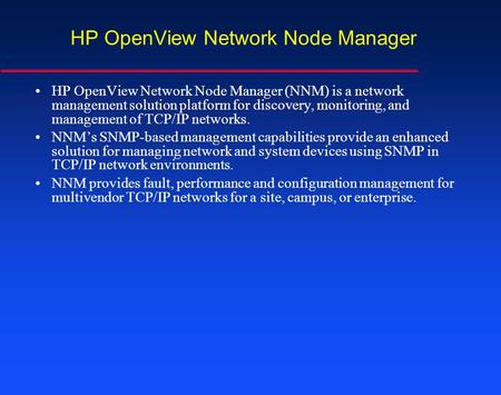 HP OpenView Network Node Manager