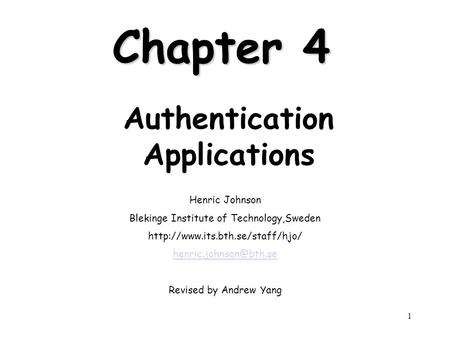 Authentication Applications