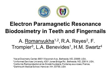 Electron Paramagnetic Resonance Biodosimetry in Teeth and Fingernails