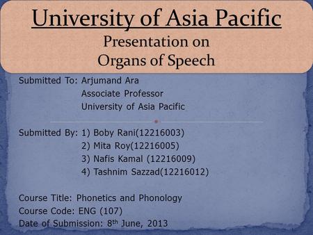 University of Asia Pacific