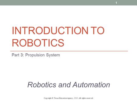 Introduction to Robotics