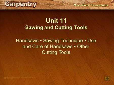 Sawing and Cutting Tools