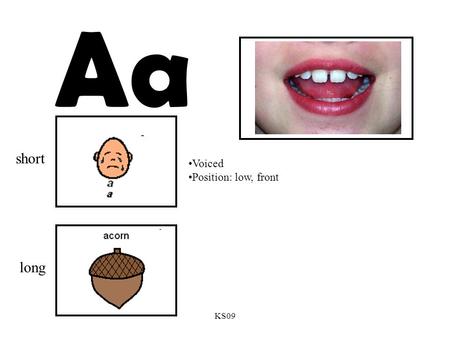 Aa short Voiced Position: low, front long KS09.