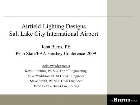 Airfield Lighting Designs Salt Lake City International Airport