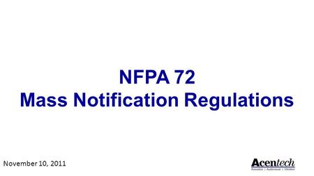 NFPA 72 Mass Notification Regulations