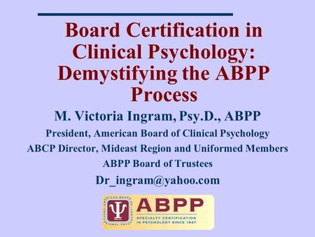 M. Victoria Ingram, Psy.D., ABPP