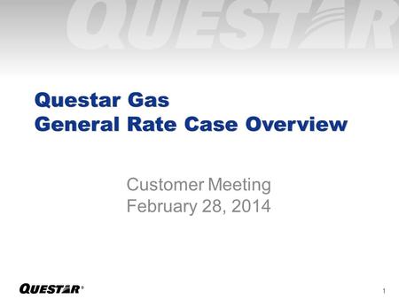 ® Customer Meeting February 28, 2014 1. ® JulAugSeptOctNovDecJanFeb Discovery – Company answers over 800 data requests and performs technical conferences.