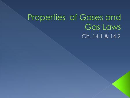 Gases are easily compressed Gases can expand Large amount of space between particles.