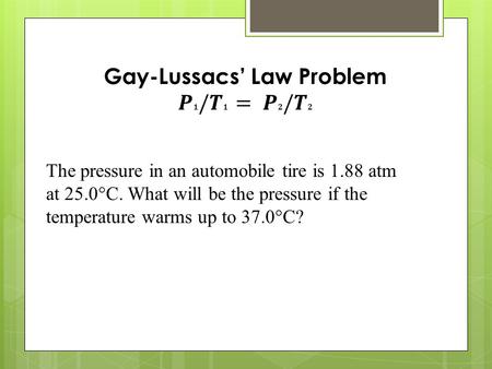 Gay-Lussacs’ Law Problem 