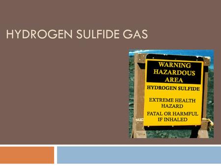 Hydrogen Sulfide Gas.