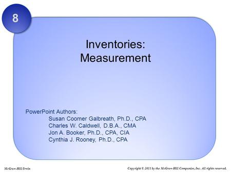 Inventories: Measurement