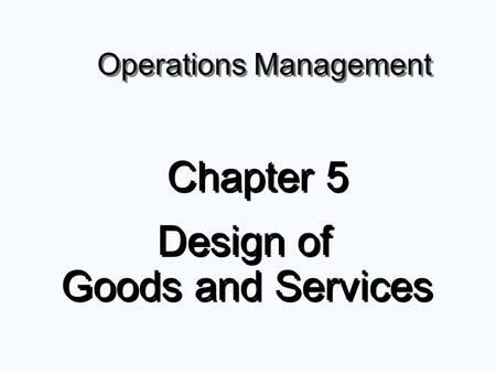 Operations Management