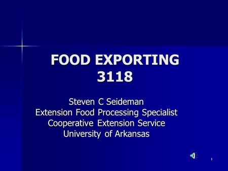 FOOD EXPORTING 3118 Steven C Seideman