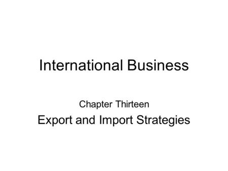 International Business