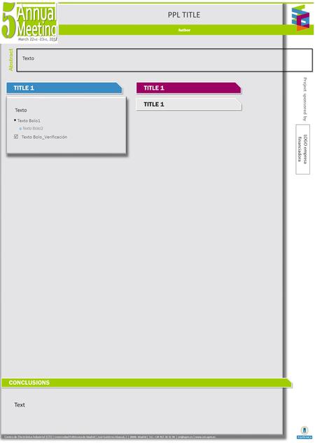 Project sponsored by LOGO empresa financiadora PPL TITLE Author Abstract Texto TITLE 1 Texto Texto Bolo2 Texto Bolo_Verificación Texto Bolo1 Text CONCLUSIONS.