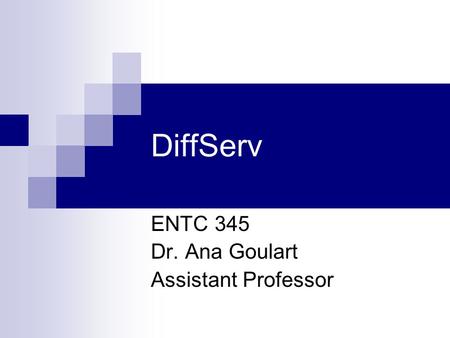 DiffServ ENTC 345 Dr. Ana Goulart Assistant Professor.