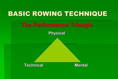 BASIC ROWING TECHNIQUE