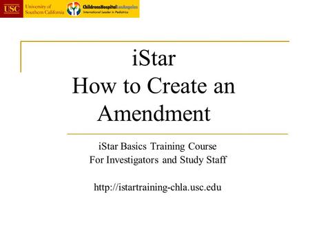 iStar How to Create an Amendment