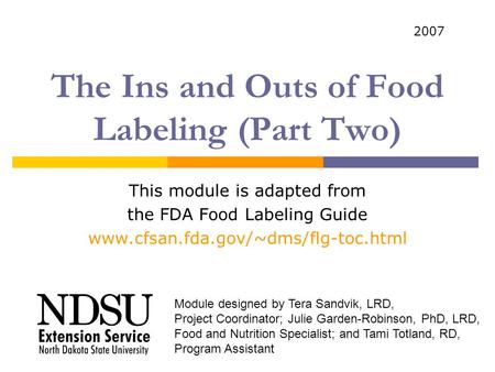 The Ins and Outs of Food Labeling (Part Two)