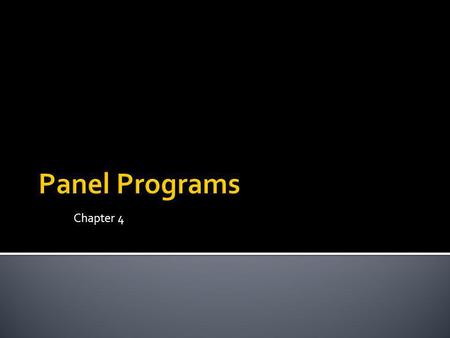 Chapter 4. Review from syllabus Introduce and review interview segment criteria Interview segments will be conducted in the format of a panel show.