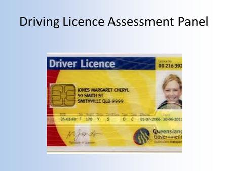 Driving Licence Assessment Panel. Speakers Dr Satish Karunakaran Consultant Psychiatrist Dr Yong Mong Tan Consultant Endocrinologist Dr Craig Costello.