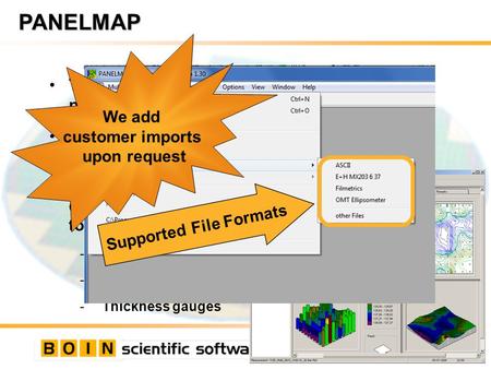 PANELMAP Transfer of Award winning technology to flat panel geometry Collect, edit, visualize and analyze measured physical parameters on LCD, TFT, flat.