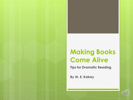 Making Books Come Alive