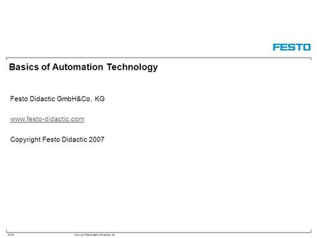 Basics of Automation Technology