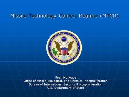 Missile Technology Control Regime (MTCR)