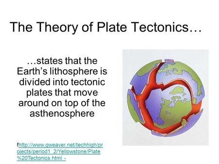 The Theory of Plate Tectonics…