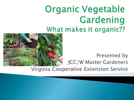 Organic Vegetable Gardening What makes it organic??