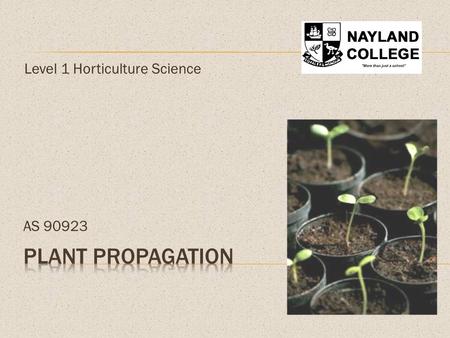 Level 1 Horticulture Science