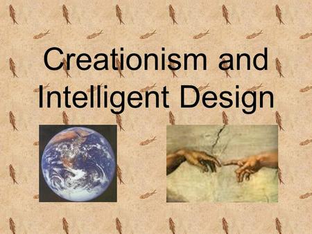 Creationism and Intelligent Design What the Evolutionist Believes...