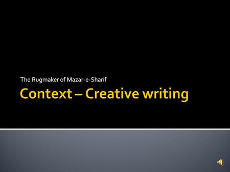 Context – Creative writing