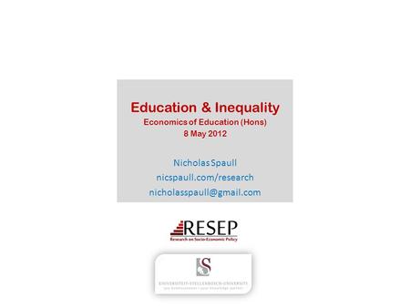 Education & Inequality