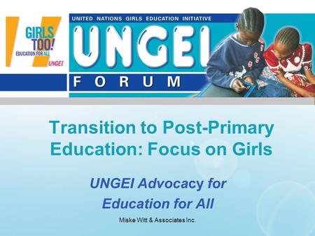 Transition to Post-Primary Education: Focus on Girls