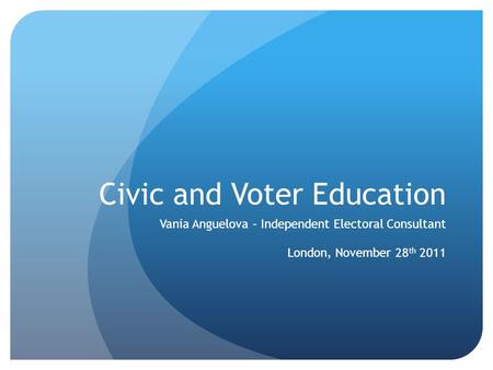 Civic and Voter Education