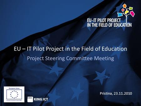 EU – IT Pilot Project in the Field of Education Project Steering Committee Meeting Pristina, 23.11.2010.