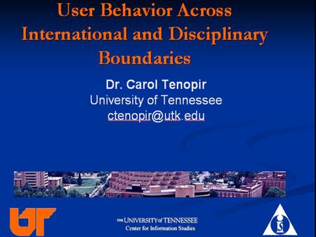 Data From Tenopir & King 18,000+ scientists and social scientists 1977 to present University and non-university workplaces Mostly North America Recent.