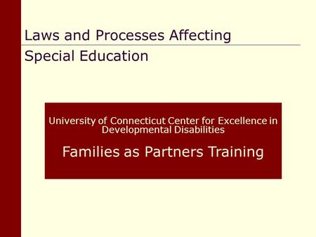 Families as Partners Training